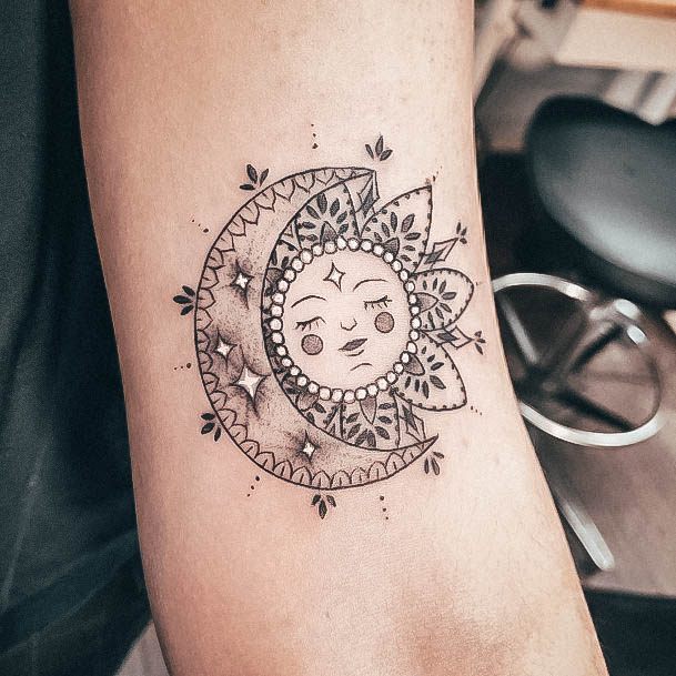 Sun And Moon Womens Tattoos Arm