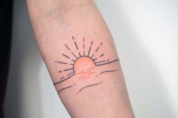 Sun Over The Waters Tattoo Womens Arms