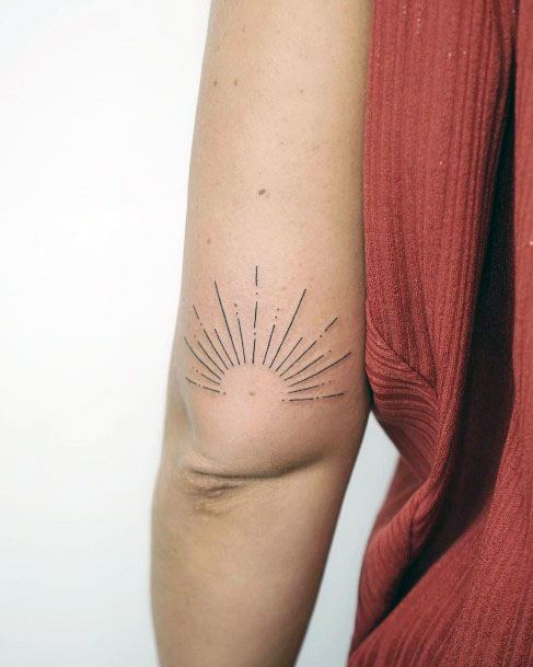 Sun Rays Tattoo Womens Arms