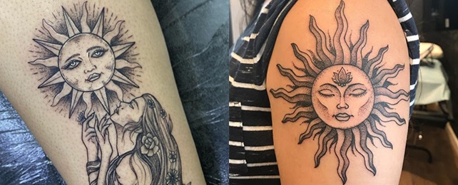 Black light tattoos nude women Top 100 Best Sun Tattoos For Women Ancient Light Designs
