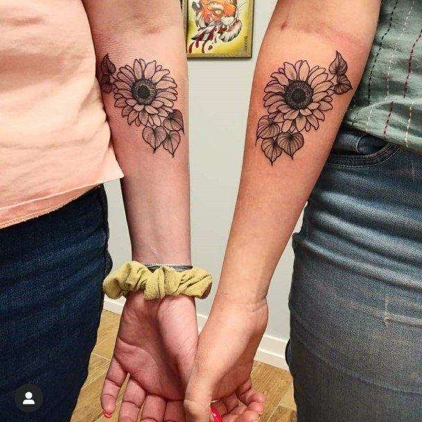 Sunflower Best Friend Tattoo Arms Women