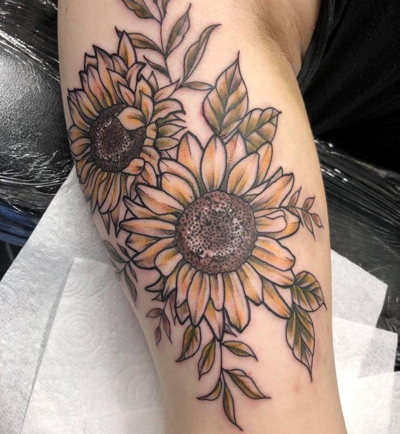 Sunflower Collection Tattoo Womens Arms