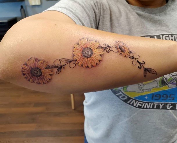 Sunflower Tattoo Womens Arms