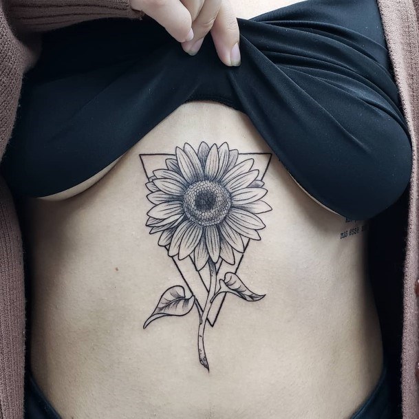 Sunflower Tattoo Womens Torso