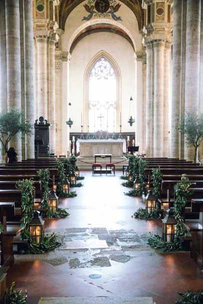 Sunlit Church Wedding Decorations