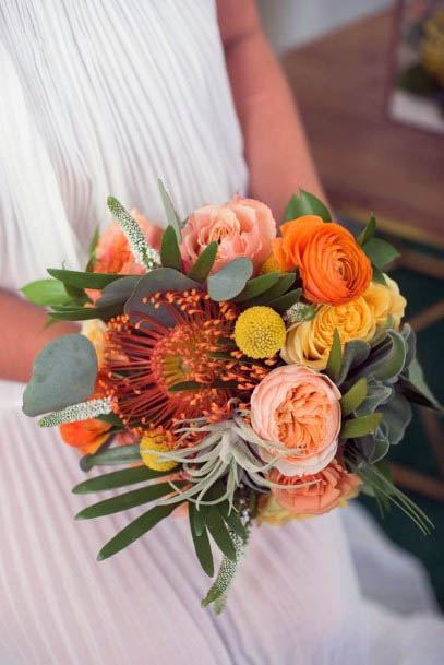 Sunrise Colored August Wedding Flowers