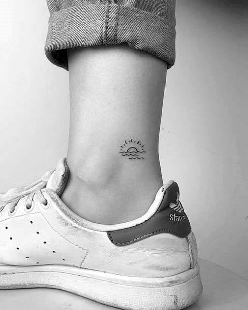 Sunrise Tattoo Womens Ankle