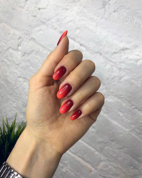 Sunset Ombre Shellac Nails For Women