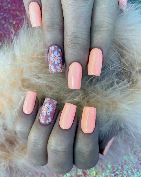 Sunset Peach April Nails Women