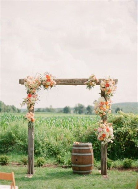 Super Cool Wedding Arch Ideas With Orange Flowers