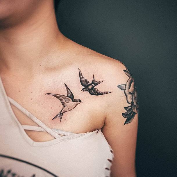 Swallow Womens Tattoo Designs