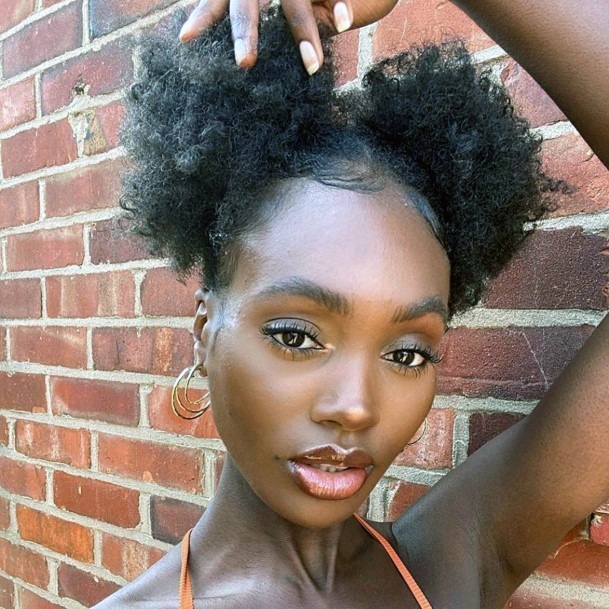 Sweet Afro Pigtails Short Natural Hairstyles For Black Women