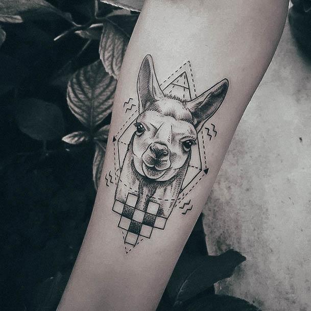 Sweet Alpaca Tattoo Designs For Girls