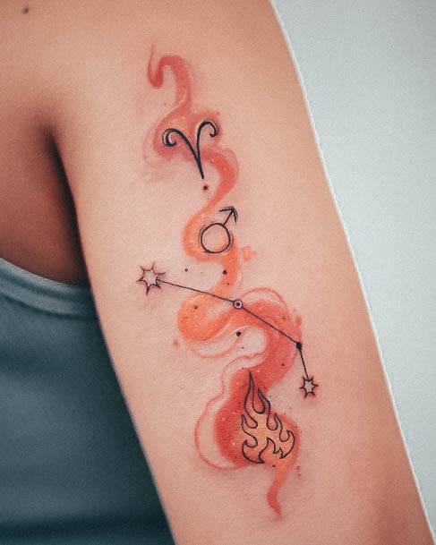 Sweet Aries Tattoo Designs For Girls