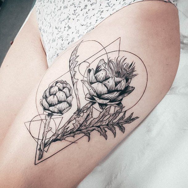 Sweet Artichoke Tattoo Designs For Girls