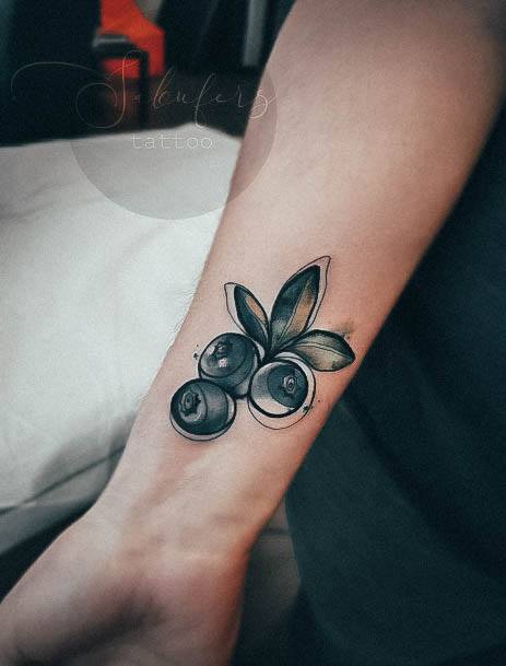 Sweet Blueberry Tattoo Designs For Girls