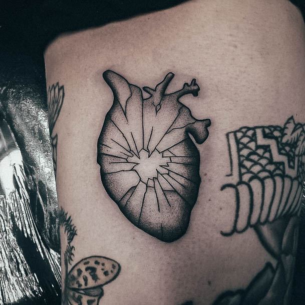 Sweet Broken Heart Tattoo Designs For Girls