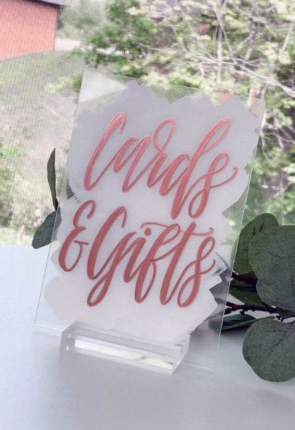 Sweet Card Gifts Wedding Table Sign Decor Ideas