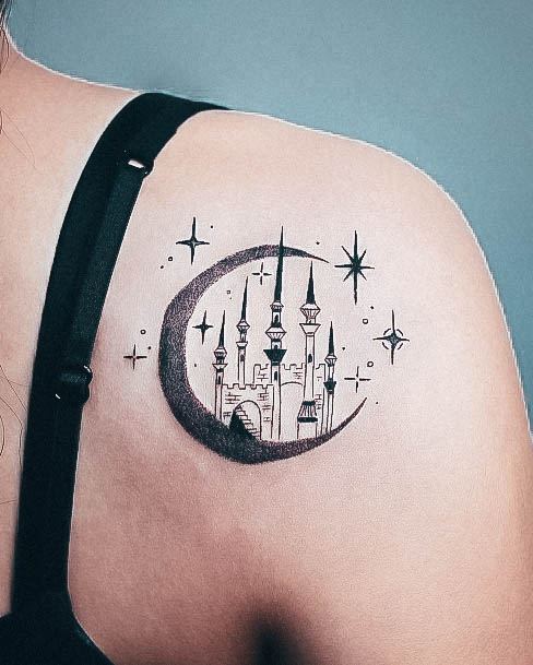 Sweet Castle Tattoo Designs For Girls