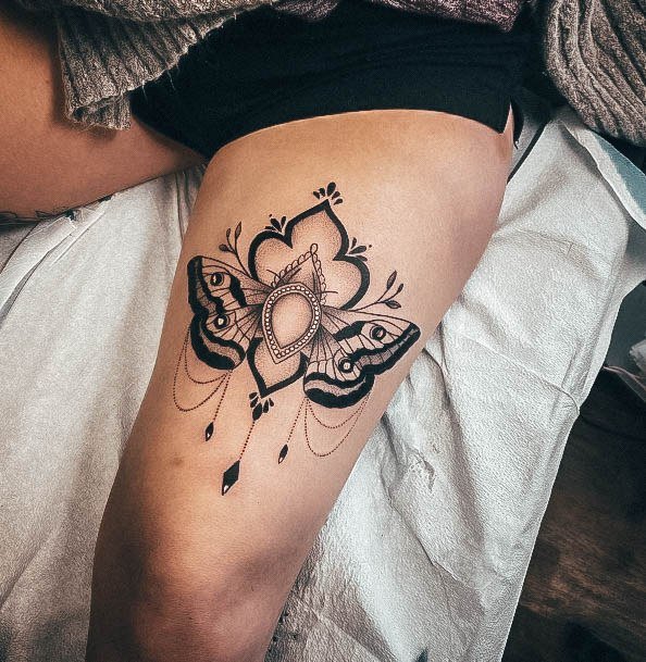 Sweet Chandelier Tattoo Designs For Girls