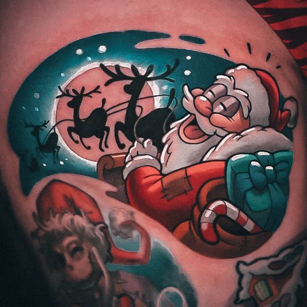 Sweet Christmas Tattoo Designs For Girls