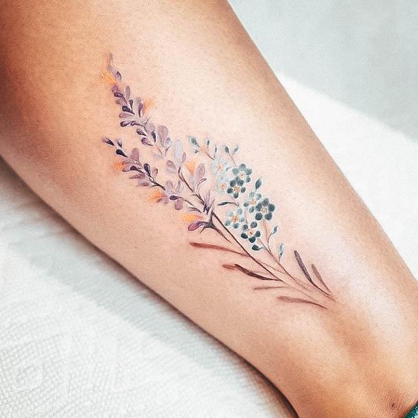 Sweet Color Tattoo Designs For Girls