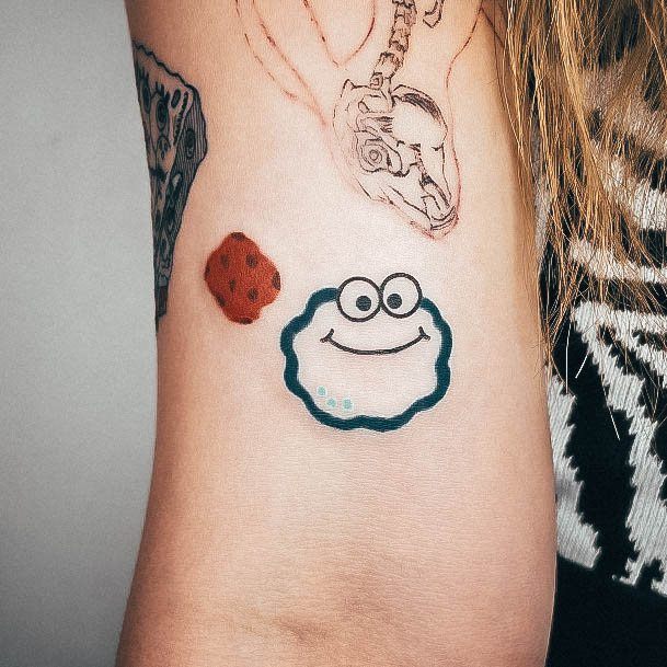 Sweet Cookie Monster Tattoo Designs For Girls