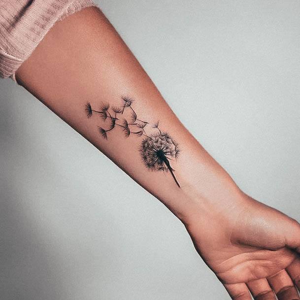 Sweet Dandelion Tattoo Designs For Girls