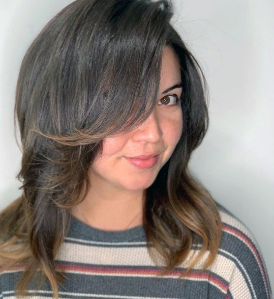 Sweet Easy Low Maintenance Swept Hair For Women Styled Chocolate