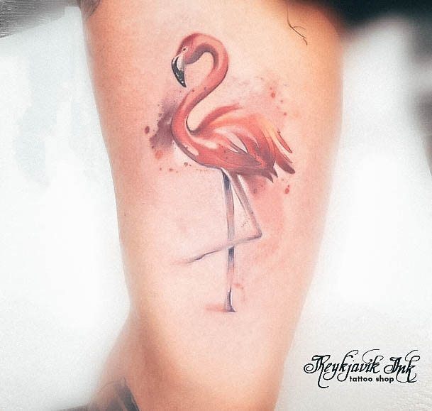 Sweet Flamingo Tattoo Designs For Girls