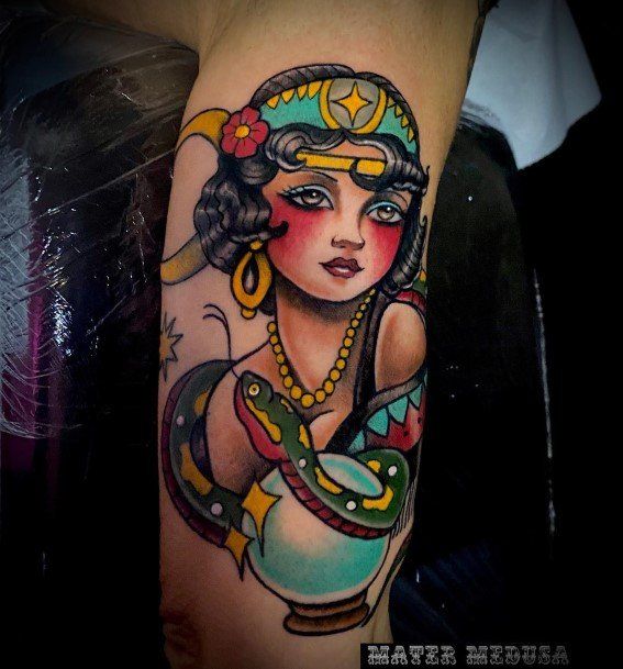 Sweet Fortune Teller Tattoo Designs For Girls