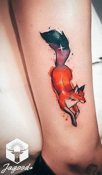 Sweet Fox Tattoo Designs For Girls