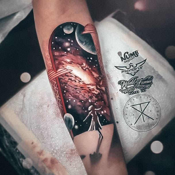 Sweet Galaxy Tattoo Designs For Girls