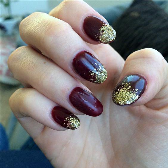 Top 50 Best Maroon and Gold Nails For Women - Luxe Burgundy Designs