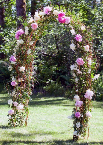 Sweet Greenery Arbor Lush Pink Flowers Ideas