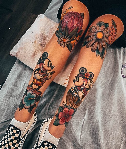 Sweet Knee Tattoo Designs For Girls