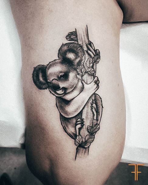 Sweet Koala Tattoo Designs For Girls