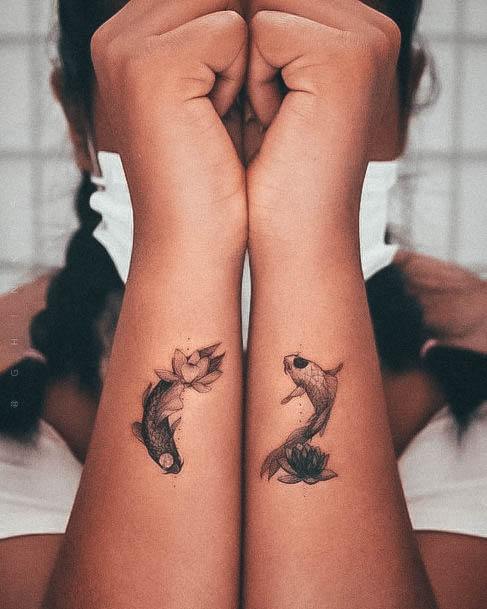 Sweet Koi Fish Tattoo Designs For Girls