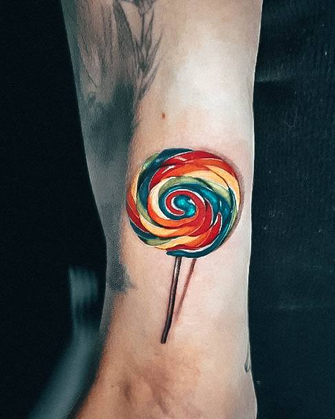 Sweet Lollipop Tattoo Designs For Girls