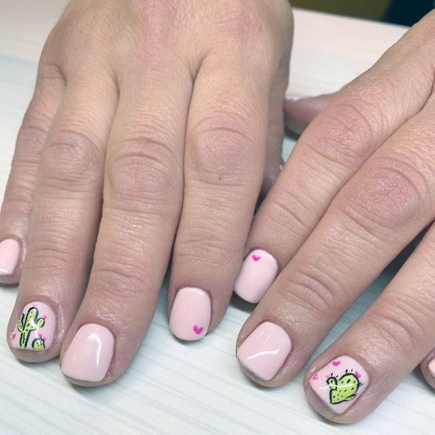 Sweet Love Cactus Nails Women