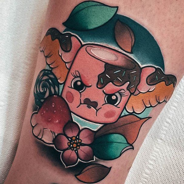 Sweet Marshmallow Tattoo Designs For Girls