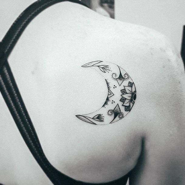 Sweet Moon Tattoo Designs For Girls