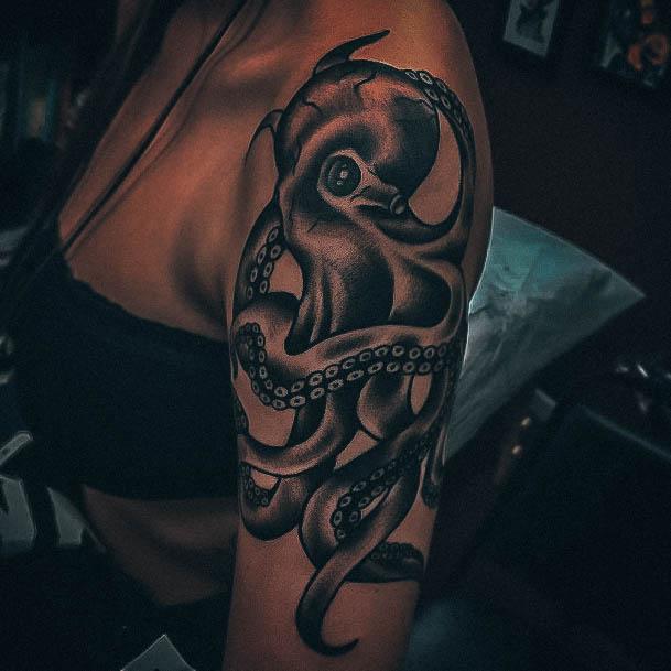 Sweet Octopus Tattoo Designs For Girls