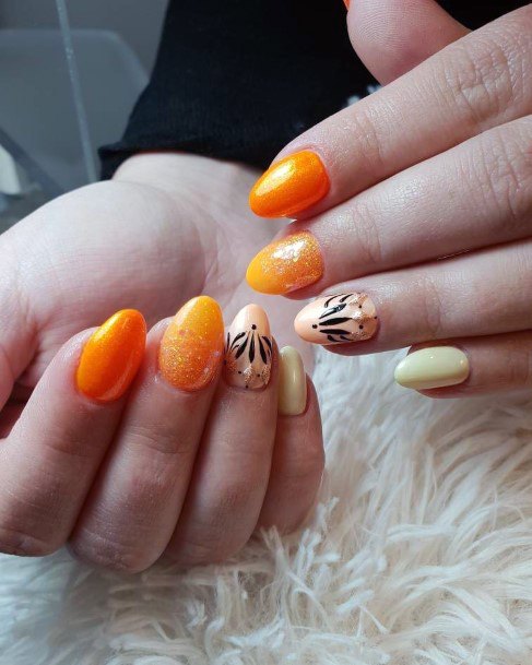 Sweet Orange Citrus May Spring Nail Ideas For Women