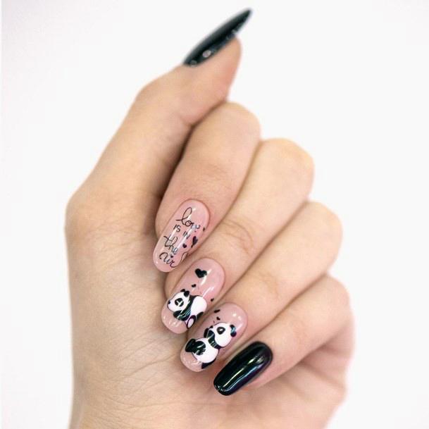 Sweet Pandas Pink Nails