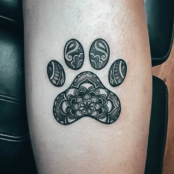 Sweet Paw Print Tattoo Designs For Girls