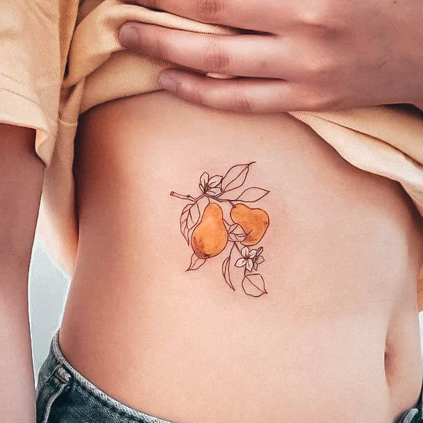 Sweet Pear Tattoo Designs For Girls