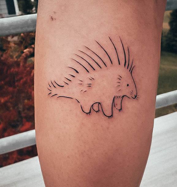 Sweet Porcupine Tattoo Designs For Girls