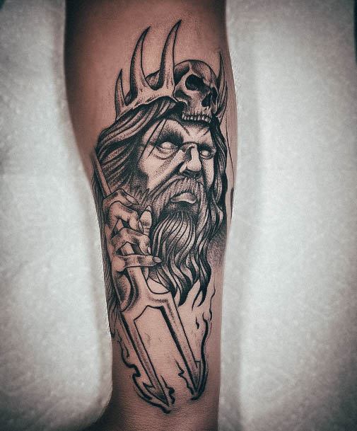 Sweet Poseidon Tattoo Designs For Girls