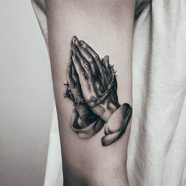 Sweet Praying Hands Tattoo Designs For Girls
